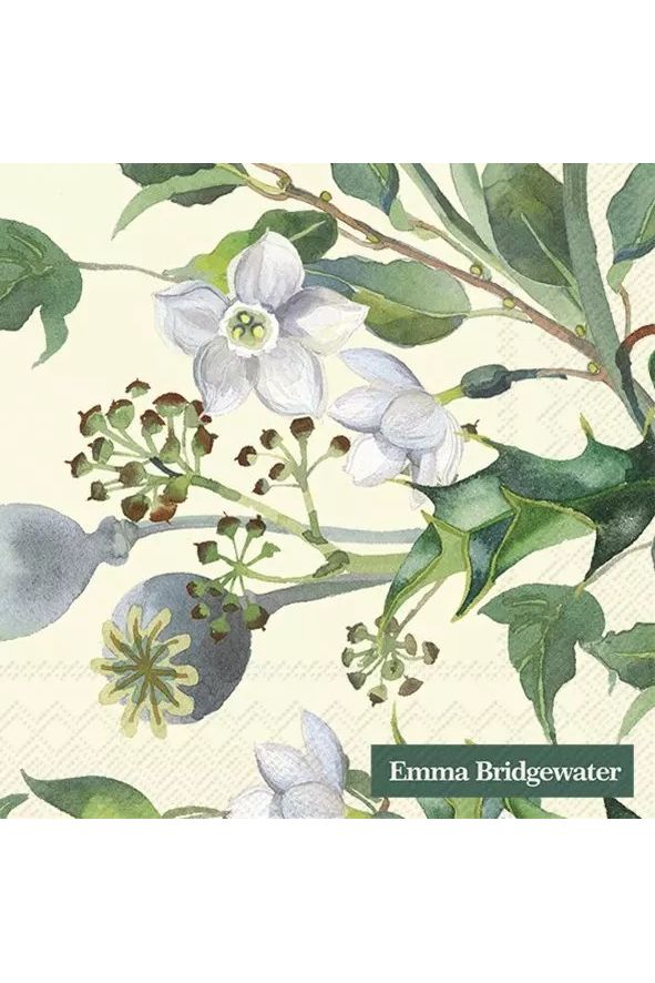 Cocktail Paper Napkin | Emma Bridgewater Winter Flowers Christmas Paper Napkins IHR