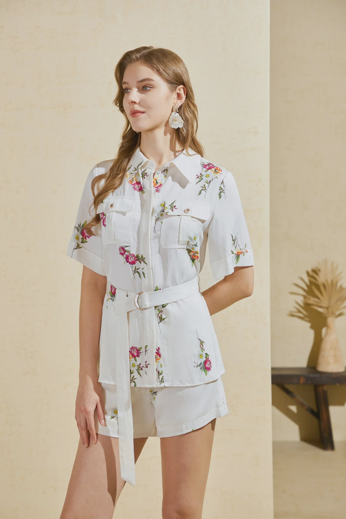 Olivia Floral Print Shirt Shirts 8,10,12,14 G.D.S.