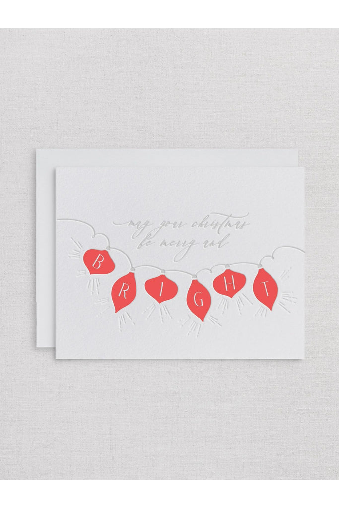 Greeting Card | Merry & Bright (Fluro Red) Christmas Greeting Cards Inker Tinker