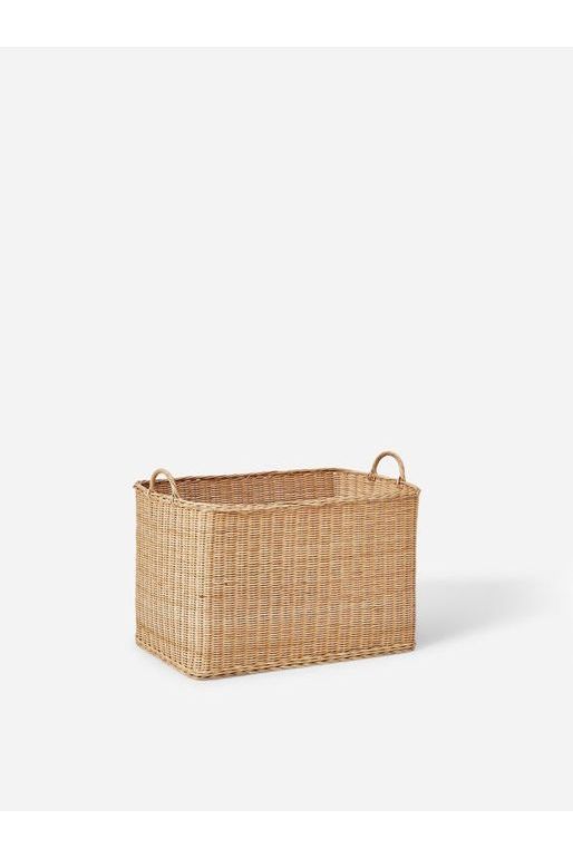 Rectangular Rattan Basket Natural Large Storage Tubs Citta Essentials