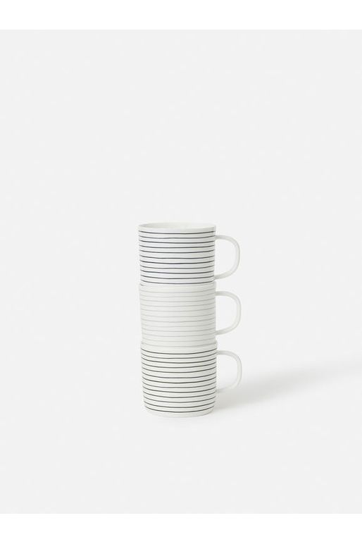 Stripe Coffee Cup | Olive + White Cups + Mugs Citta Essentials