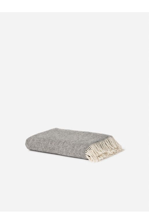 Wool Throw | Grey Throws + Rugs Citta