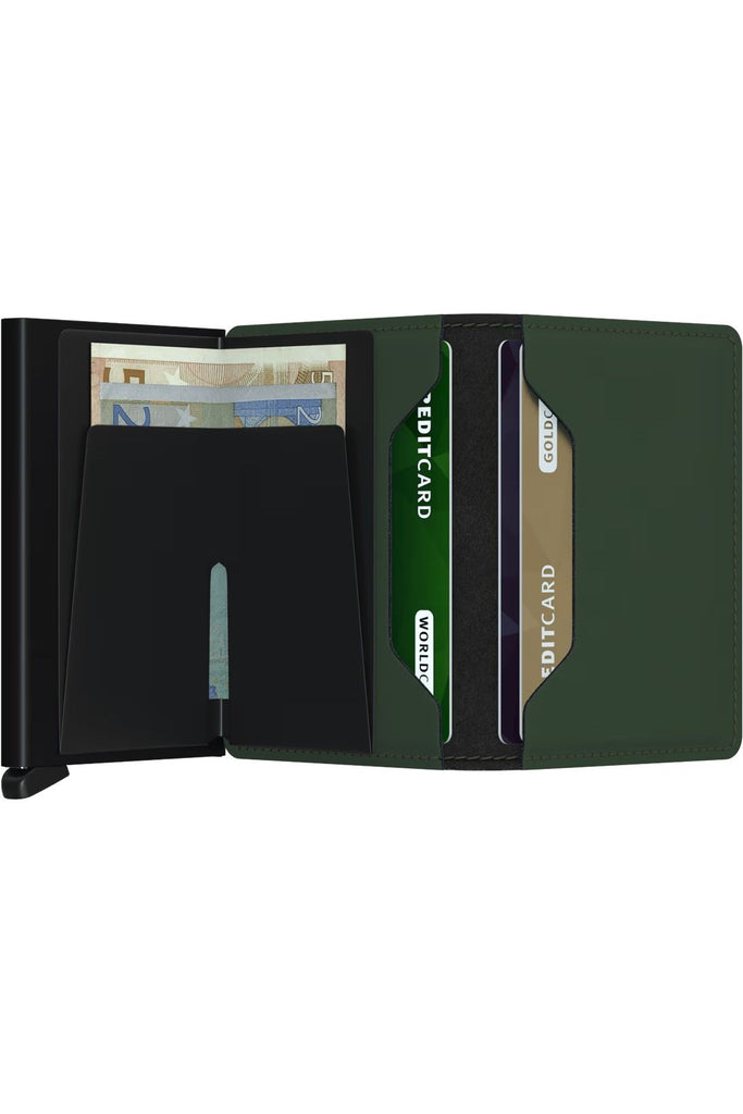 Slimwallet | Matte | Green - Black Mens Wallets Secrid