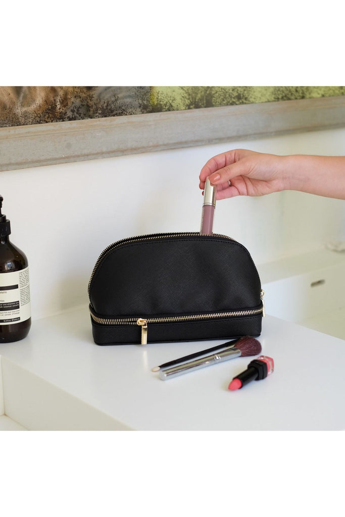 Makeup Bag | Black Makeup + Toiletry Bags Stackers