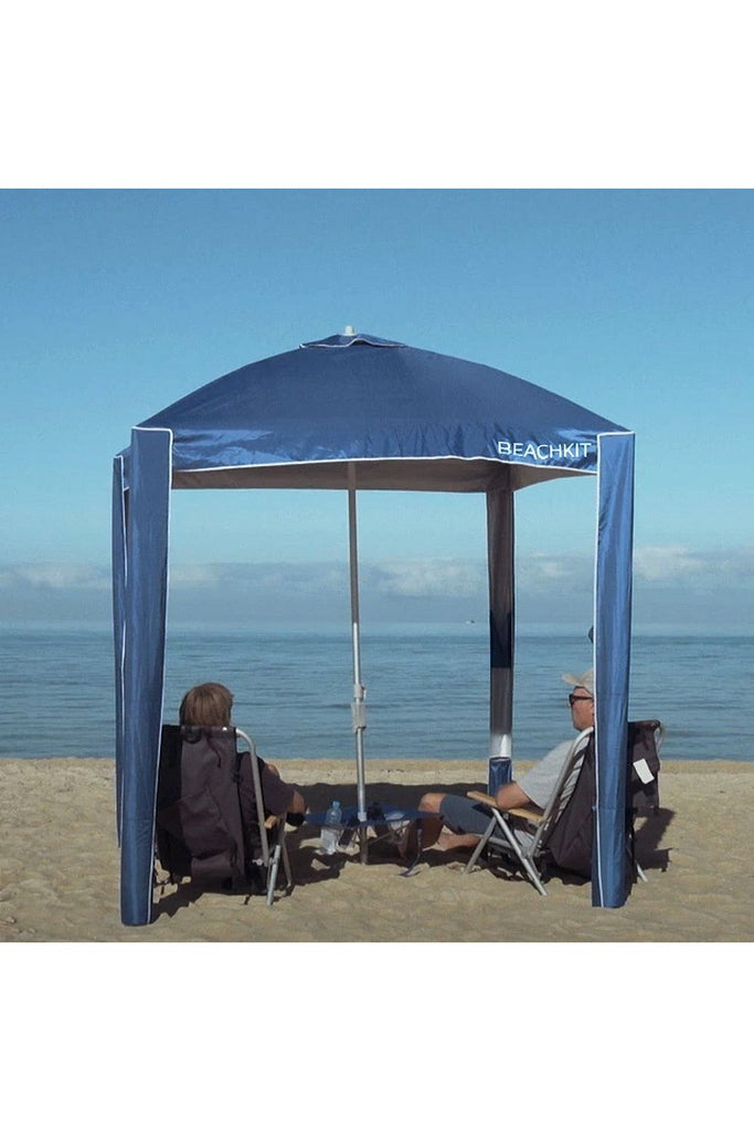 Ultimate Beach Cabana | Navy Beach Umbrellas + Sombrellas Beachkit