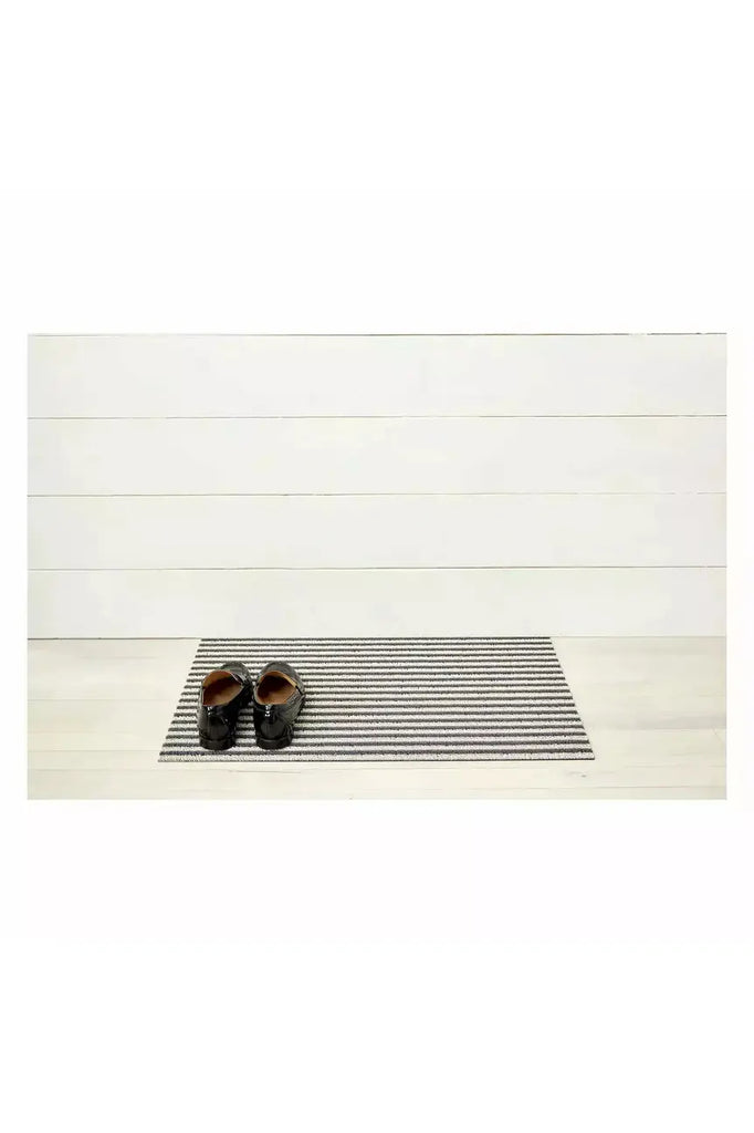 Breton Stripe Shag Mat - Gravel - 3 Sizes Indoor | Outdoor Mats Doormat Chilewich
