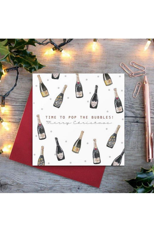 Toasted Crumpet Cards, Toasted Crumpet Cards NZ, Christmas Card Time to Pop the Bubbles