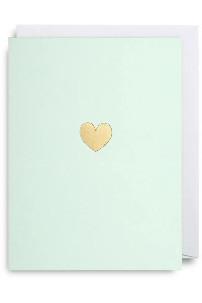 Lagom Mini Greeting Card Gold Heart Crisp Home + Wear
