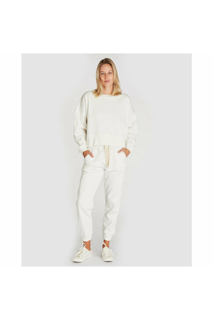 The Fleece Track Pants - Milk Pants 0 /XS,1 / S,2 /M,3 /L Cloth & Co