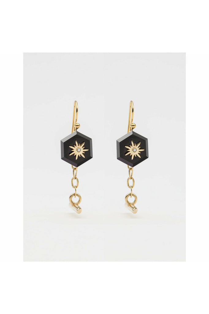 Modern Vintage Onyx Drop Earrings | 2 Colours Earrings Gold Cathy Pope