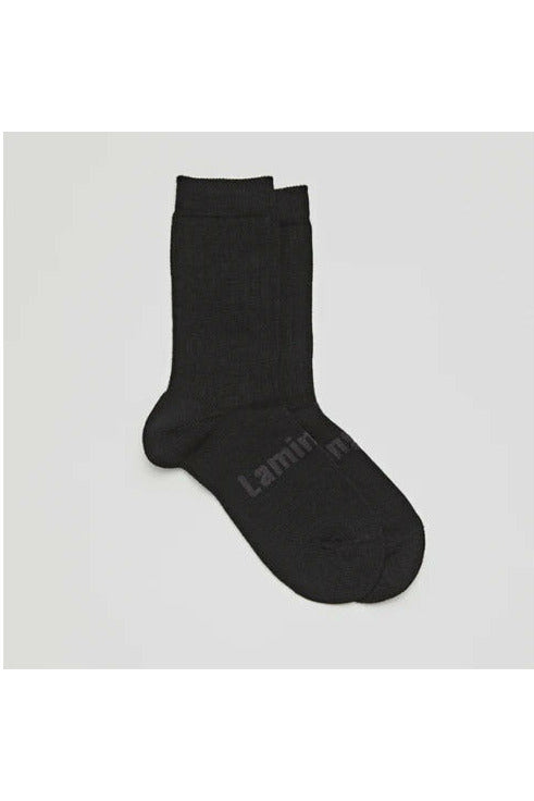 Lamington Mens Merino Wool Rib Crew Socks Black | Crisp Home + Wear