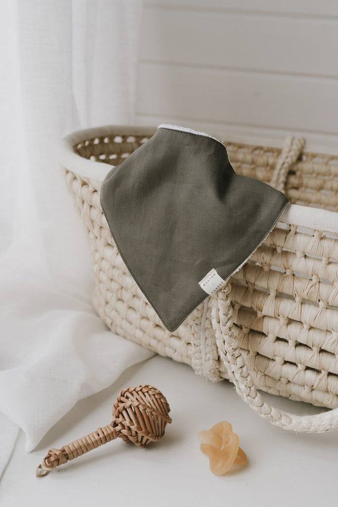 Linen/Towelling Dribble Bib | Forest Baby Clothing Boston + Forest