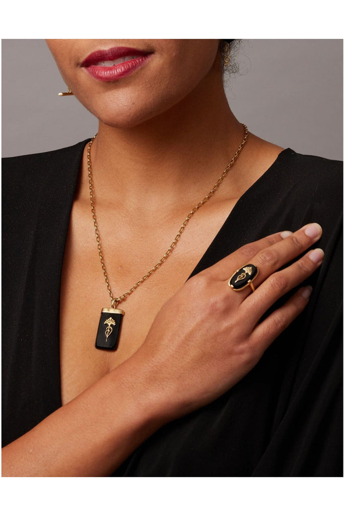 Modern Vintage Onyx Ring | 2 Colours Rings Silver / 6 Small (M),Gold / 6 Small (M),Silver / 7 Medium (O),Gold / 7 Medium (O),Silver / 8 Large (Q),Gold / 8 Large (Q) Cathy Pope