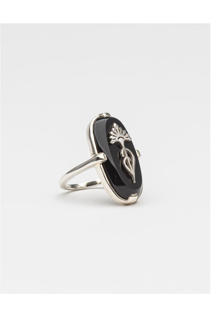 Modern Vintage Onyx Ring | 2 Colours Rings Silver / 6 Small (M),Gold / 6 Small (M),Silver / 7 Medium (O),Gold / 7 Medium (O),Silver / 8 Large (Q),Gold / 8 Large (Q) Cathy Pope