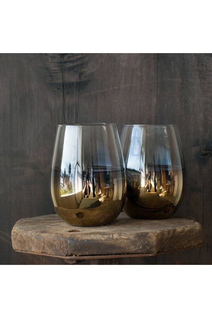 Cariso Gold Stemless Glass | Set of 4 Stemless Glasses Nel Lusso