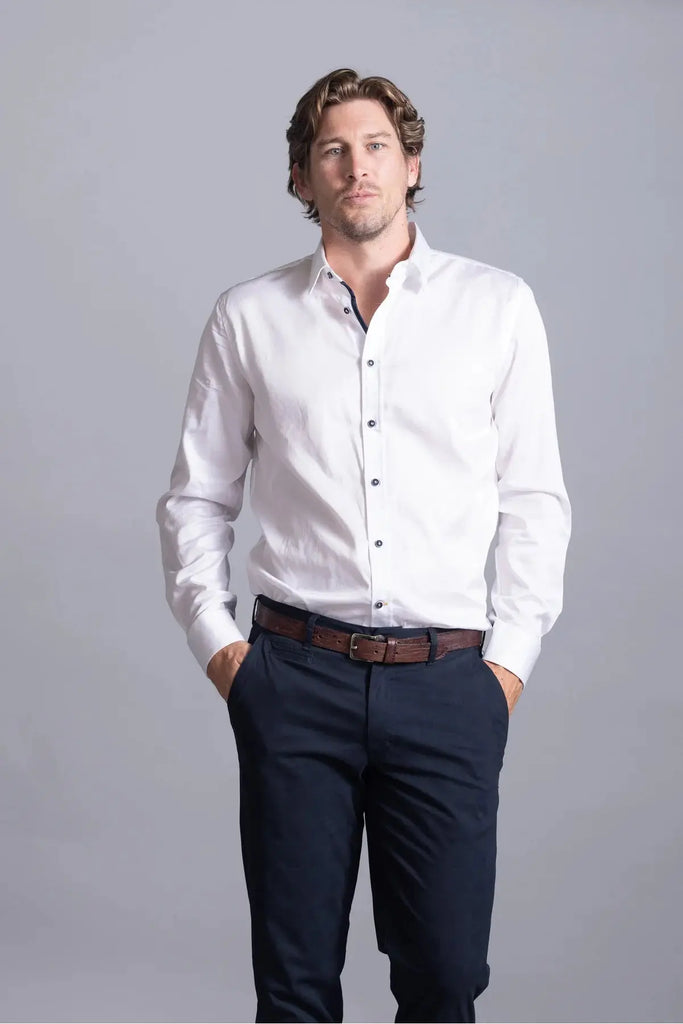 Blaine Shirt - White Mens Shirts M,L,XL,2XL Cutler & Co