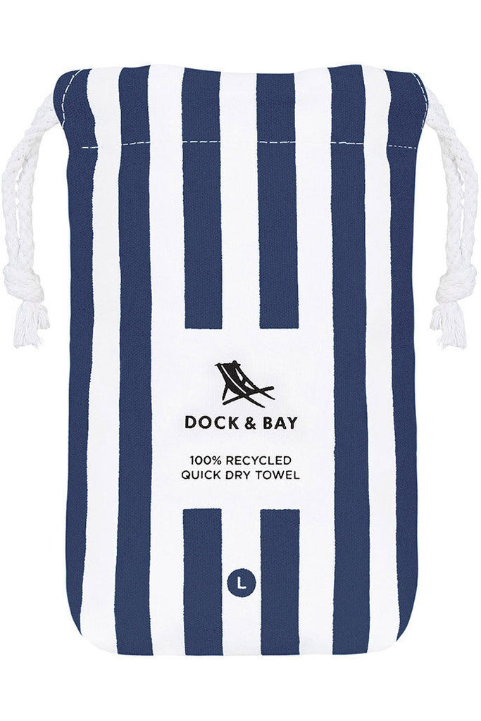 100% Recycled Beach Towel | Cabana Collection | Whitsunday Blue Beach + Pool Towels L,XL Dock & Bay