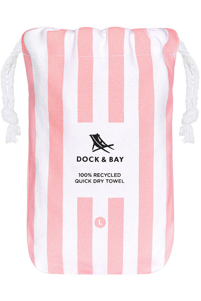 100% Recycled Beach Towel Cabana Light Collection - Malibu Pink Beach + Pool Towels L,XL Dock & Bay