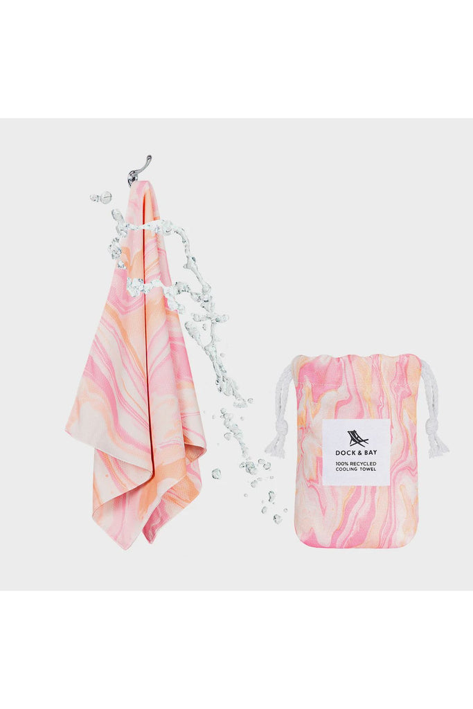 100% Recycled Cooling Towel | Marble Collection | Peach Melba Fitness S Dock & Bay