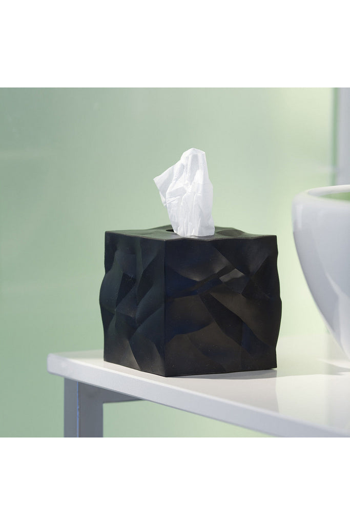 Essey Wipy Cube Tissue Box Cover Black | Crisp Home + Wear