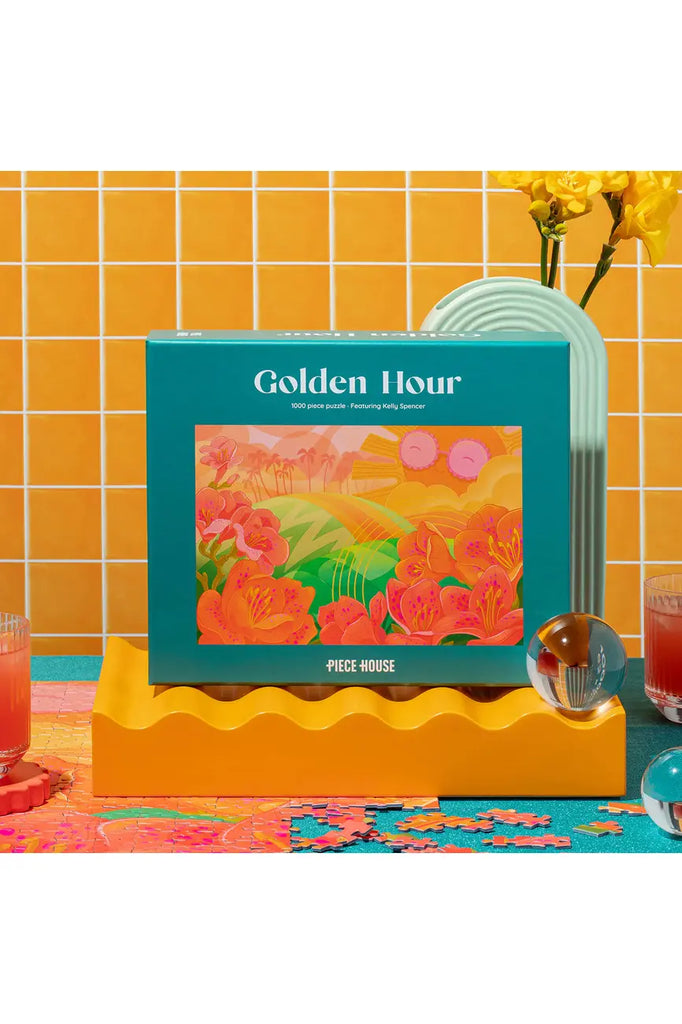 Piece House Golden Hour Modern Jigsaw Puzzle Box | Crisp Home + Wear