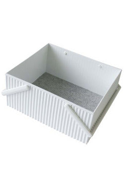 Omnioffre Rectangular Stacking Storage Box | White | 3 Sizes Storage Boxes + Caddies Large Hachiman
