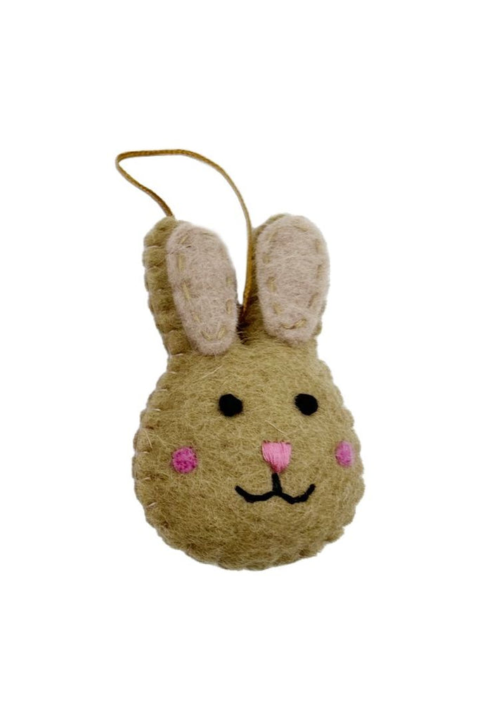 Hanging Bunny Face | Brown Easter Pashom