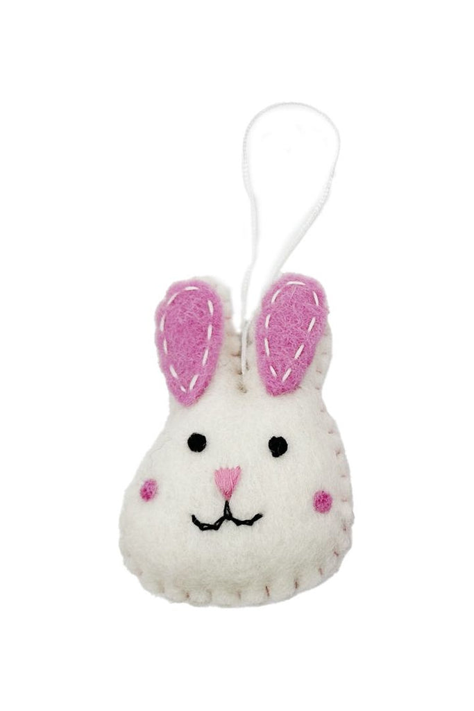 Hanging Bunny Face | White Easter Pashom