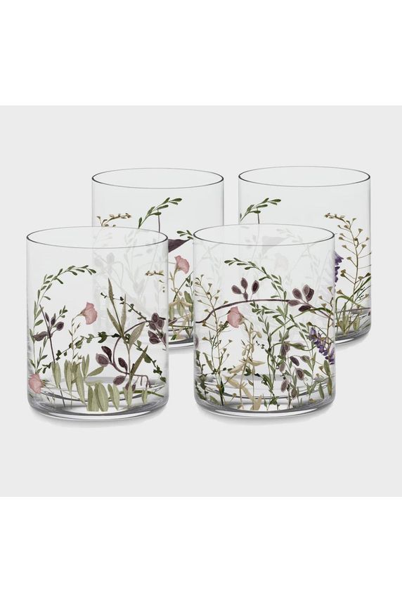 Wildflower Old Fashioned Glass | Set of 4 Tumblers Nel Lusso