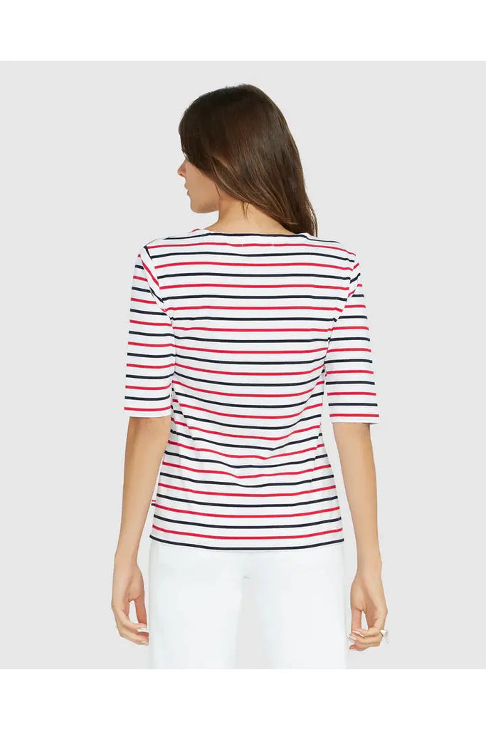 Le Tri Colour French Tee | Red + White + Navy Stripe Tees S,M,L,XL Jac Cadeaux