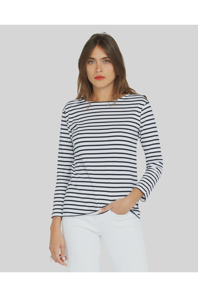 French Breton Boat Neck Top | Navy + White Stripe Tees S,M,L,XL Jac Cadeaux