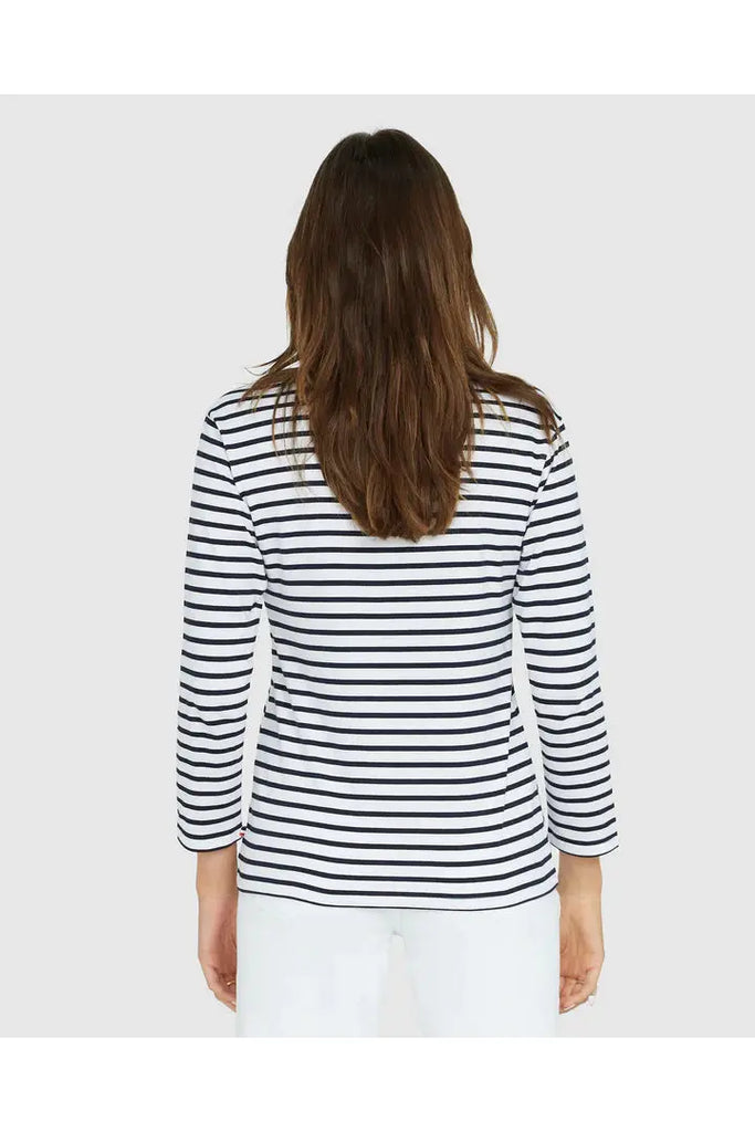 French Breton Boat Neck Top | Navy + White Stripe Tees S,M,L,XL Jac Cadeaux