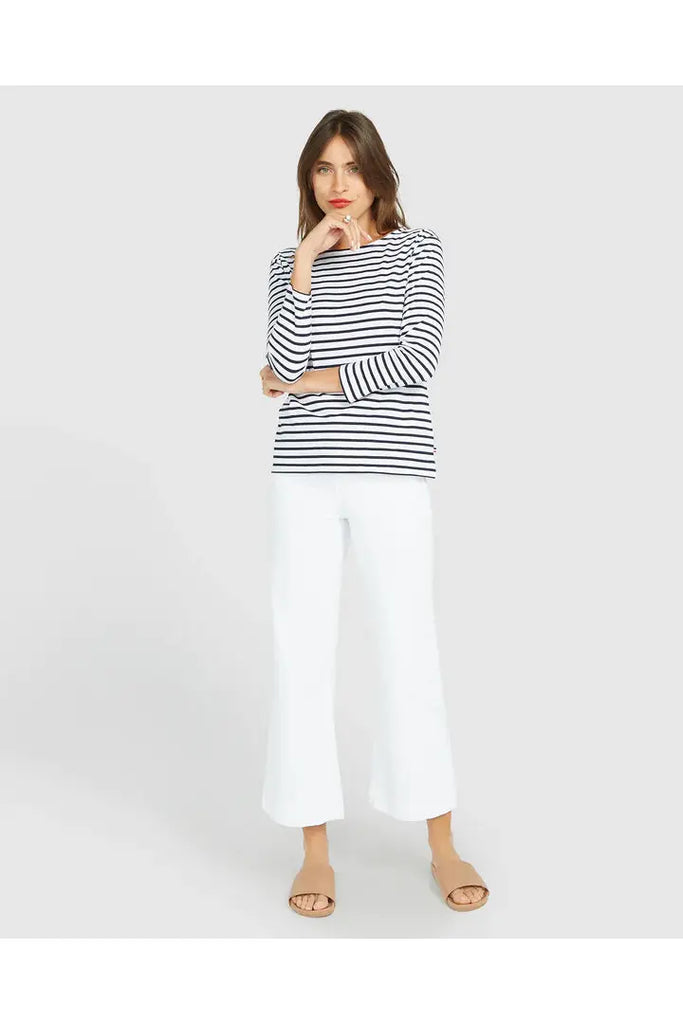 French Breton Boat Neck Top | Navy + White Stripe Tees S,M,L,XL Jac Cadeaux