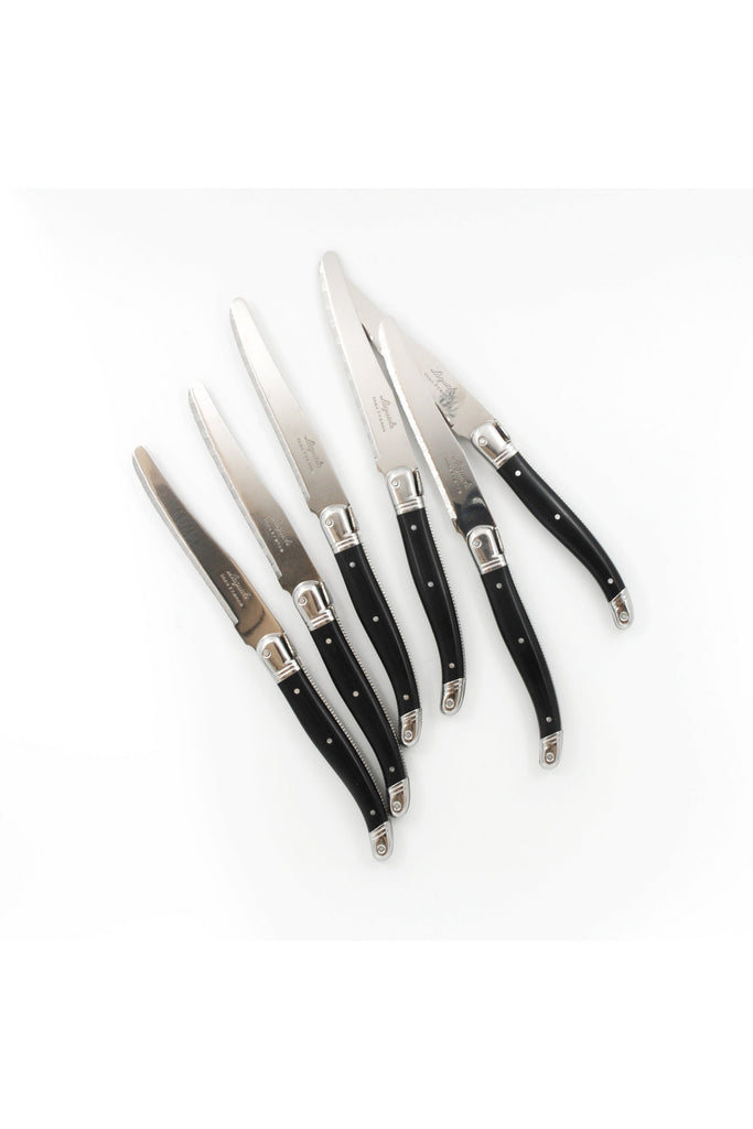 French Laguiole Black Table Knives