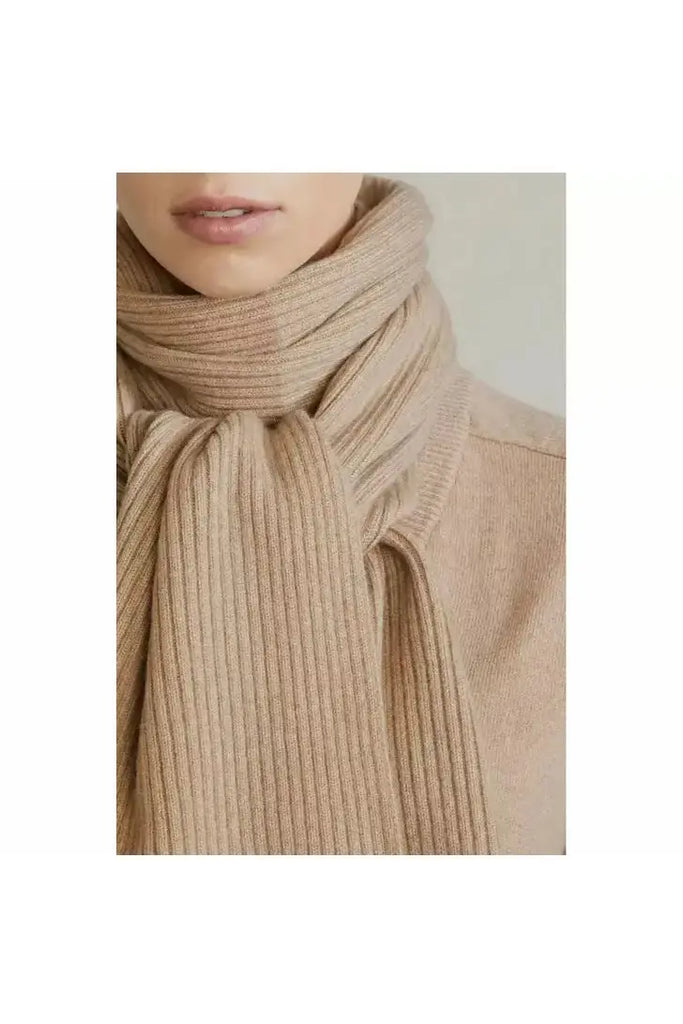 Cashmere Ribbed Scarf | Biscuit Scarves Laing