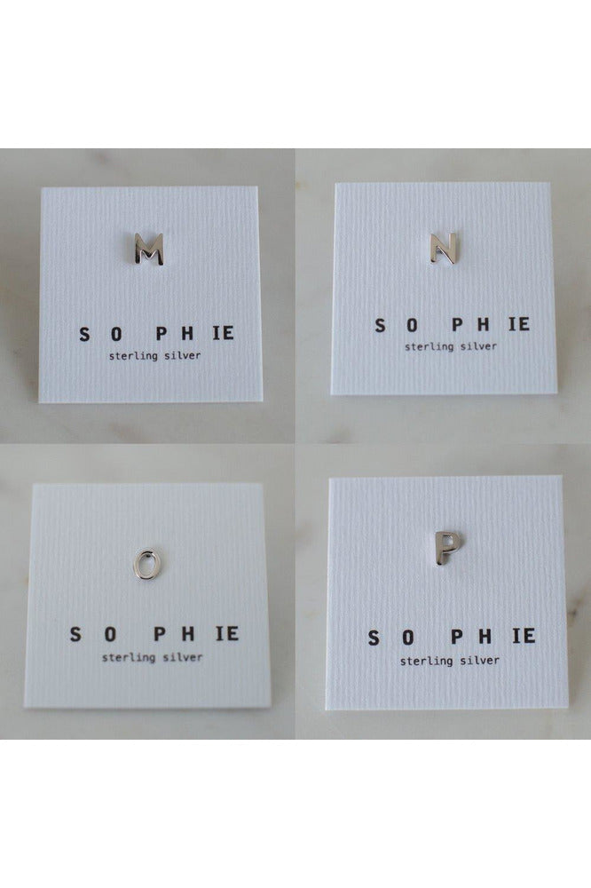 Sophie Little Letter Earring Silver, Sterling Silver