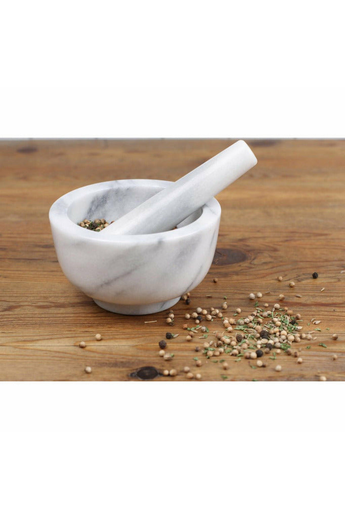 White Marble Mortar & Pestle Kitchen Tools + Utensils RSVP