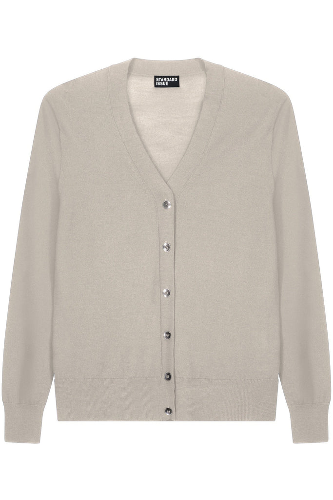 Merino V Neck Cardigan | Alabaster Cardigans + Wraps XS,S,M,L Standard Issue