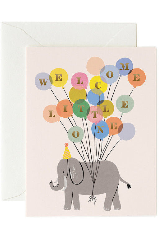 Greeting Card | Welcome Elephant New Baby Greeting Card Rifle Paper