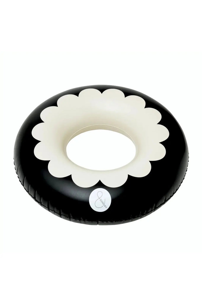 Scallop Black Oversized Pool Ring Inflatable Pools + Pool Rings + Floats & Sunday