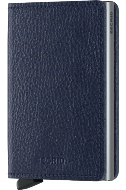 Slimwallet | Vegetable Tanned Leather | 4 Colours Mens Wallets Navy/Silver Secrid