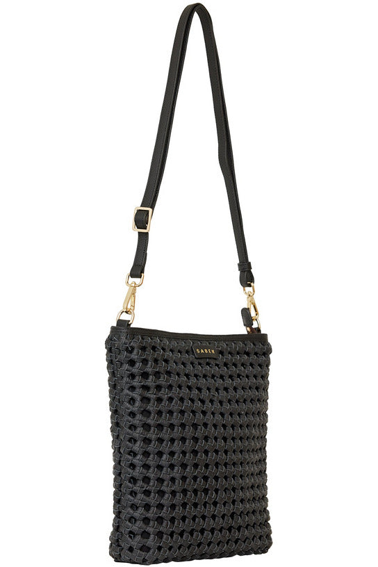 Claudette Crossbody Bag | Black Braid Shoulder + Crossbody Bags Saben