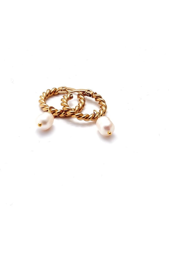 Tresor Hoop Earrings Earrings Silver,Gold Silk & STEEL