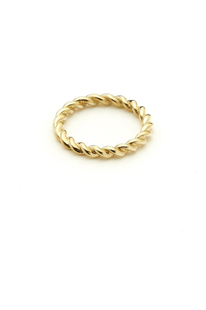 Silk & Steel Gold Twisted Rope Ring