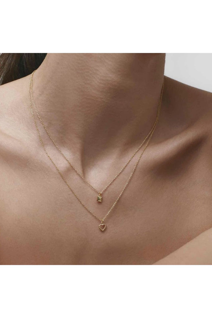 Mini Cutout Heart Necklace Necklaces + Pendants Silver,Gold Silk & STEEL