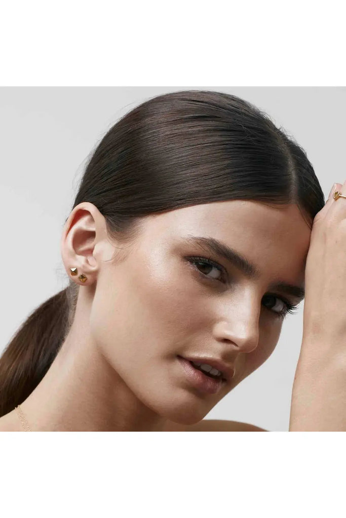 Mini Olympia Stud Earrings - 2 Colours Earrings Silver,Gold Silk & STEEL