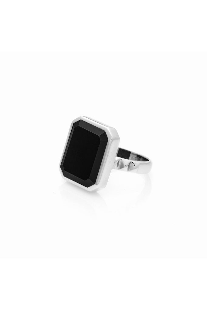 Athena Ring - Black Onyx + Silver Rings M (US7),L (US8) Silk & STEEL
