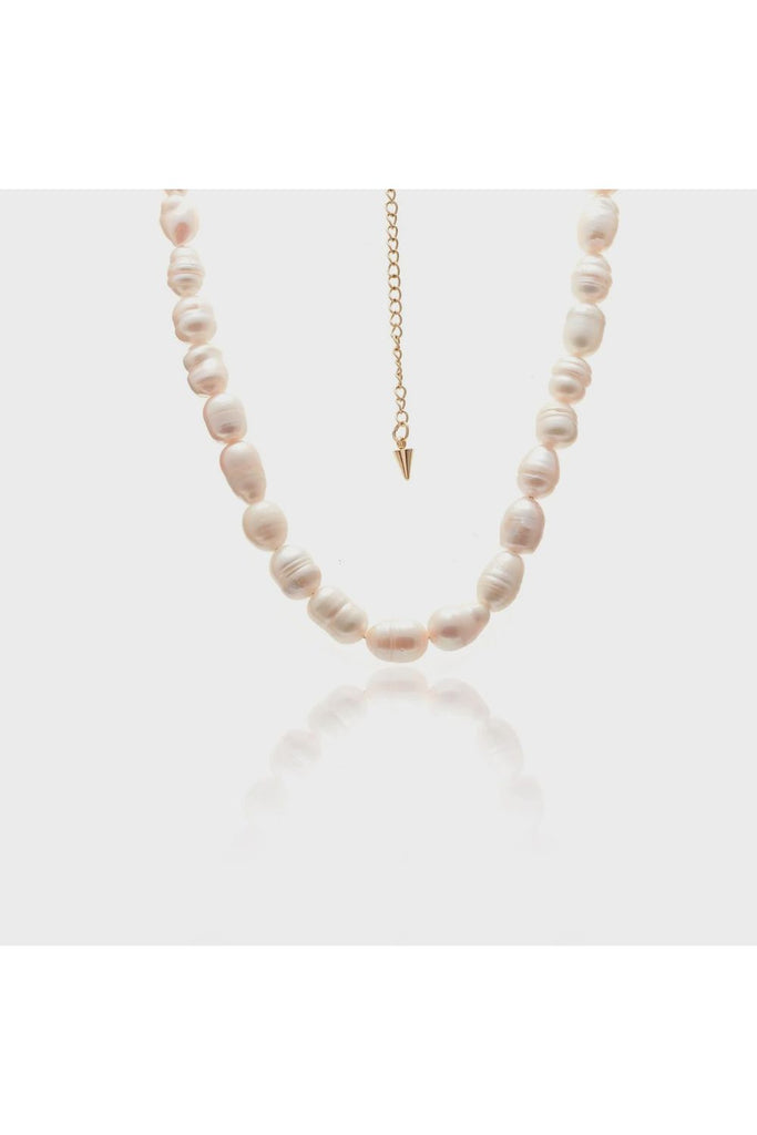 Silk & Steel Blanc Necklace Freshwater Pearls and Gold