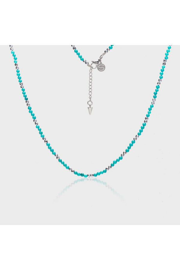 Sequence Necklace - Turquoise + Silver Necklaces + Pendants Silk & STEEL