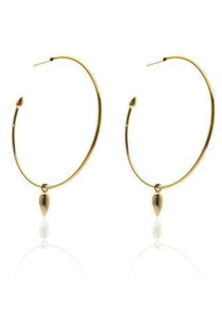 Silk & Steel Solo Hoop Earrings Gold Plated